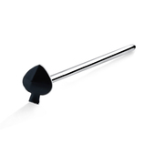 Black Spade Silver Straight Nose Stud NSKA-355CL